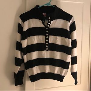 🖤Vintage♥️ striped button-up pullover sweater